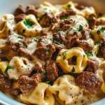 Cheesesteak Tortellini in Rich Provolone Sauce Cheesesteak Tortellini in Rich Provolone Sauce2