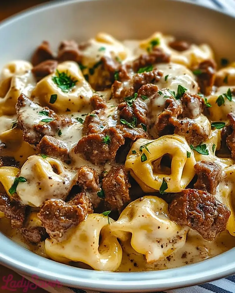 Cheesesteak Tortellini in Rich Provolone Sauce Cheesesteak Tortellini in Rich Provolone Sauce2