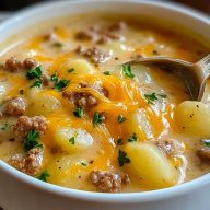 Cheesy Hamburger Potato Soup