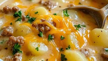 Cheesy Hamburger Potato Soup