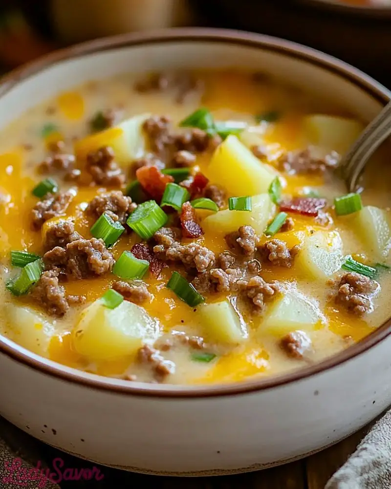 Cheesy Hamburger Potato Soup2