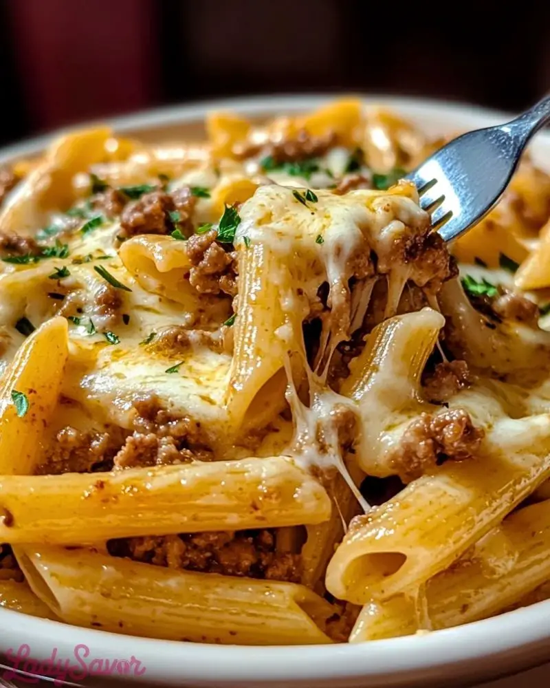 Cheesy Penne with Garlic Butter Ground Beef Cheesy Penne with Garlic Butter Ground Beef 1