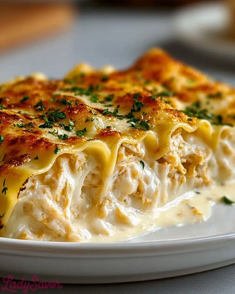 Chicken Alfredo Lasagna Rolls
