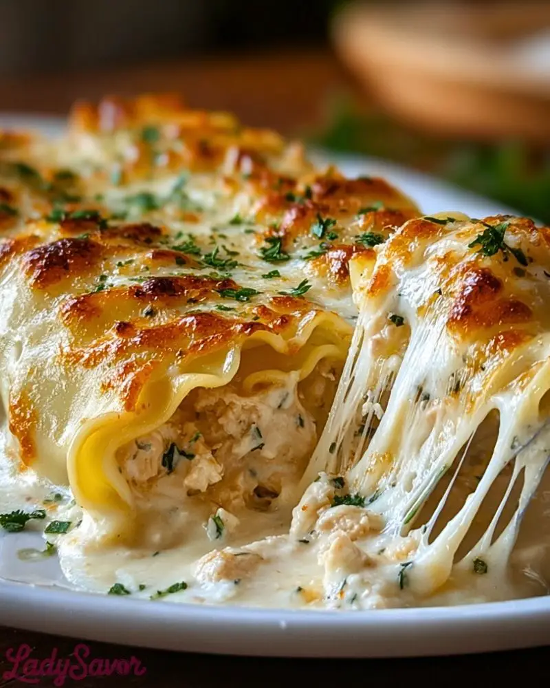 Chicken Alfredo Lasagna Rolls2