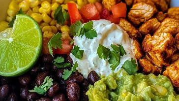 Chicken Burrito Bowl with Guac Lime
