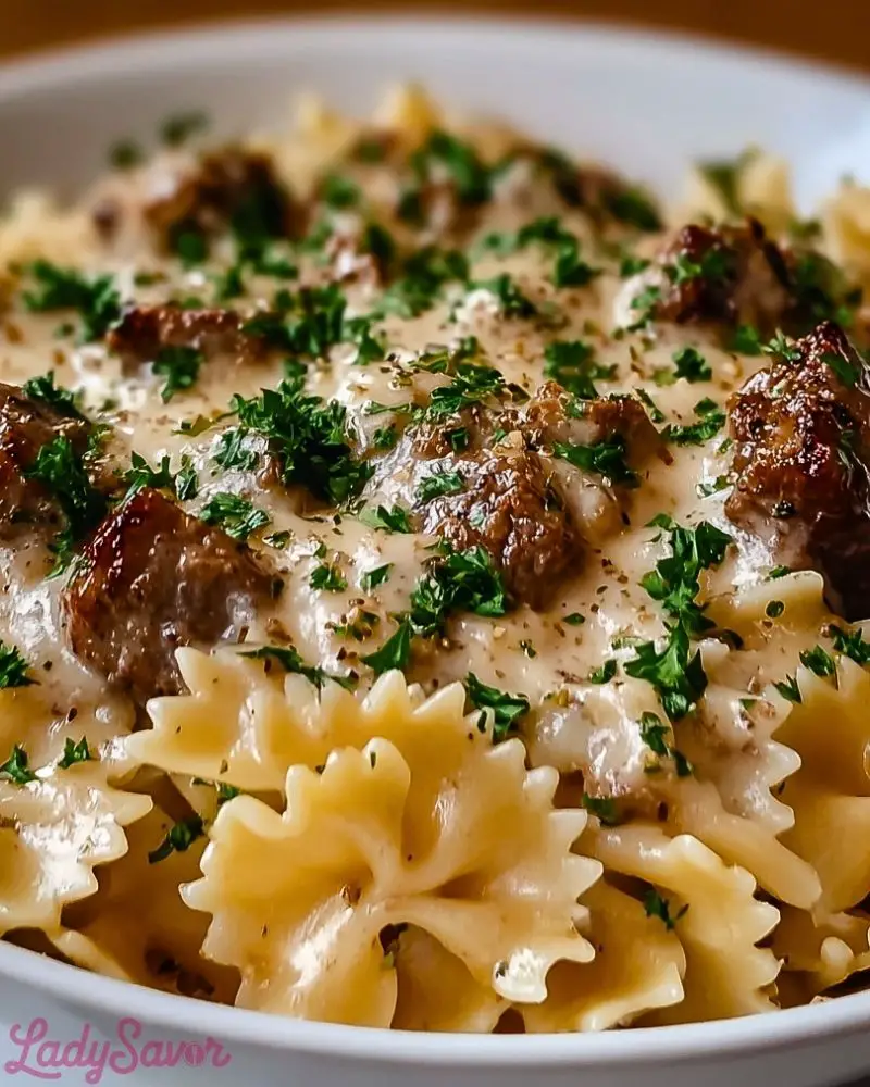 Creamy Beef and Bowtie Pasta Creamy Beef and Bowtie Pasta