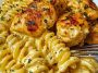 Creamy Garlic Parmesan Chicken with Cheesy Twisted Pasta