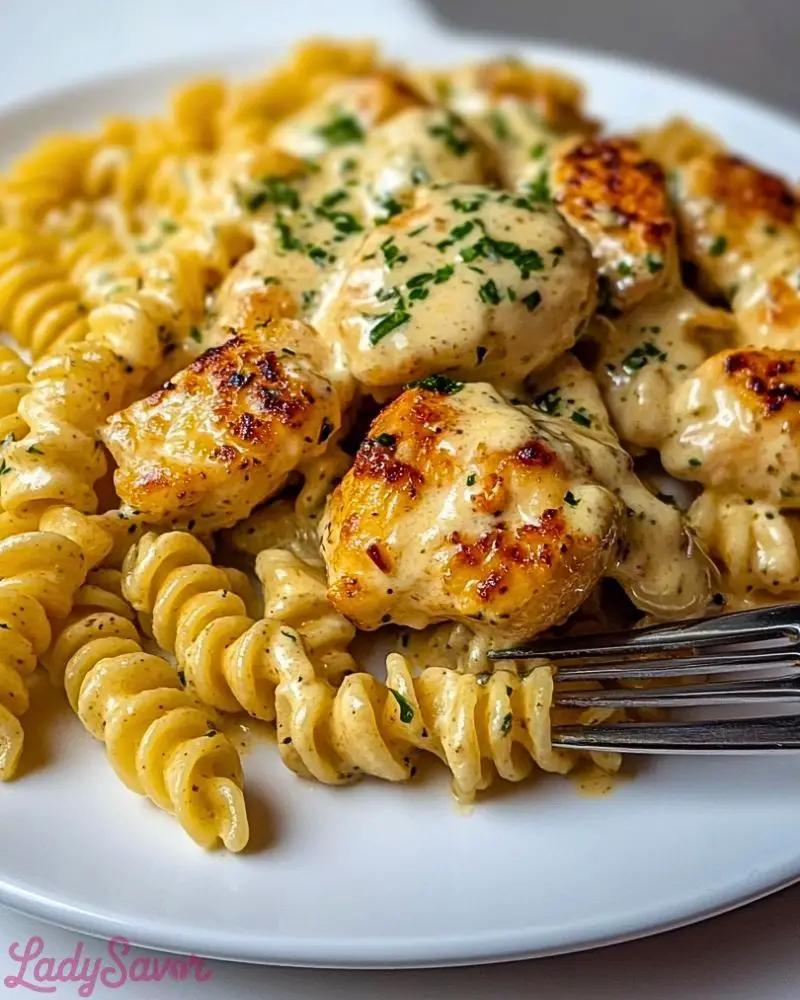 Creamy Garlic Parmesan Chicken with Cheesy Twisted Pasta Creamy Garlic Parmesan Chicken with Cheesy Twisted Pasta2