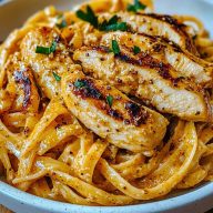 Creamy One Pot Cajun Chicken Linguine with Garlic Parmesan Sauce