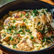Creamy Parmesan Chicken and Orzo
