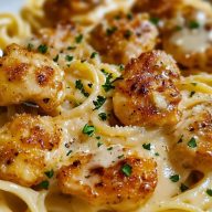 Creamy Parmesan Pasta with Sauteed Garlic Butter Chicken