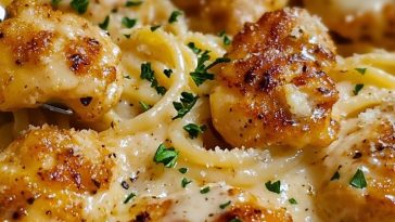Creamy Parmesan Pasta with Sauteed Garlic Butter Chicken