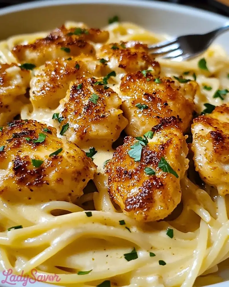 Creamy Parmesan Pasta with Sautéed Garlic Butter Chicken Creamy Parmesan Pasta with Sauteed Garlic Butter Chicken2