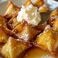 Easy Air Fryer Caramel Apple Wontons