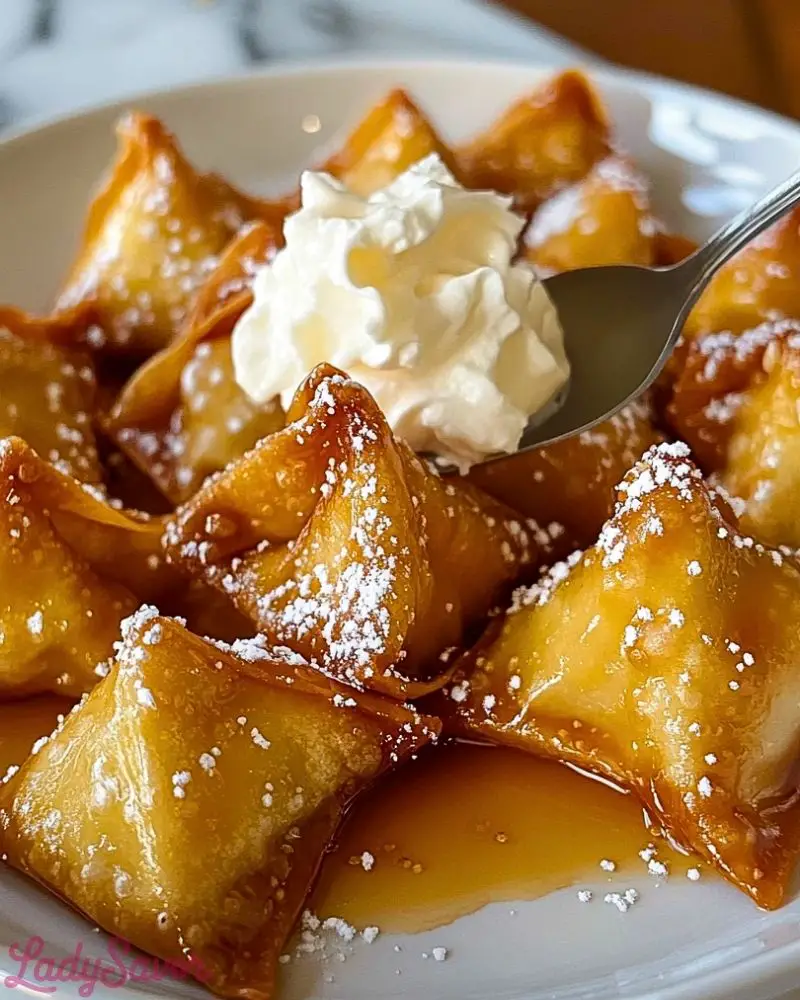 Easy Air Fryer Caramel Apple Wontons