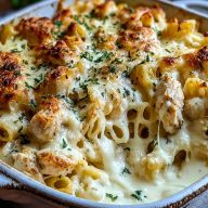 Easy Chicken Alfredo Casserole