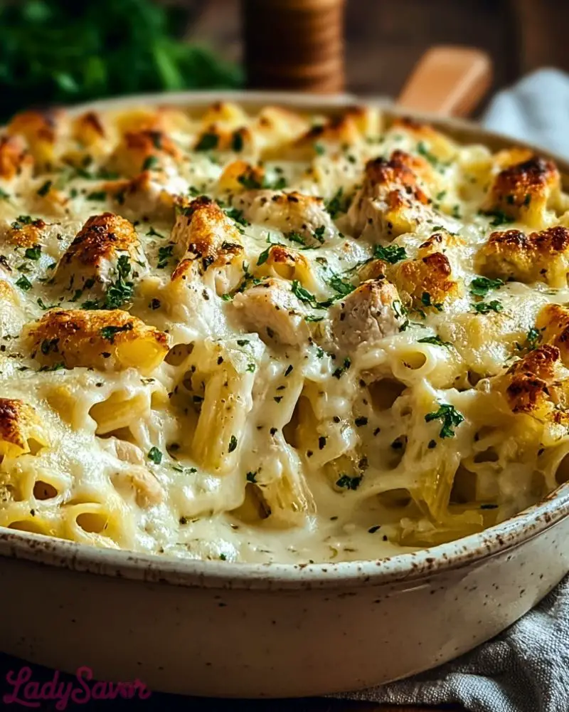 Easy Chicken Alfredo Casserole2
