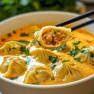 Easy Thai Red Curry Dumpling Soup