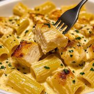Garlic Butter Chicken Rigatoni in Creamy Parmesan Sauce