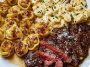 Garlic Butter Steak with Cheesy Alfredo Tortellini