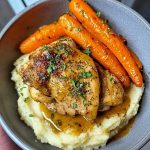 Garlic Herb Chicken with Creamy Mash & Roasted Carrots Garlic Herb Chicken with Creamy Mash Roasted Carrots2