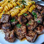 Garlic Parmesan Steak Bites with Cajun Twisted Pasta Garlic Parmesan Steak Bites with Cajun Twisted Pasta2
