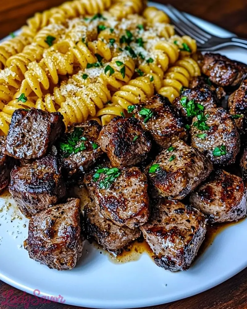 Garlic Parmesan Steak Bites with Cajun Twisted Pasta Garlic Parmesan Steak Bites with Cajun Twisted Pasta2
