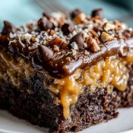 German Chocolate Poke Cake
