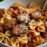 Italian Sausage with Bow Tie Pasta