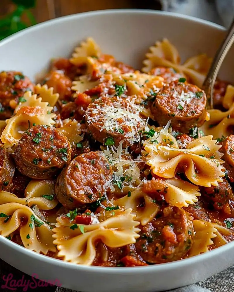Italian Sausage with Bow Tie Pasta Italian Sausage with Bow Tie Pasta