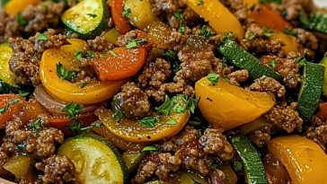 Mediterranean Ground Beef and Veggie Stir Fry