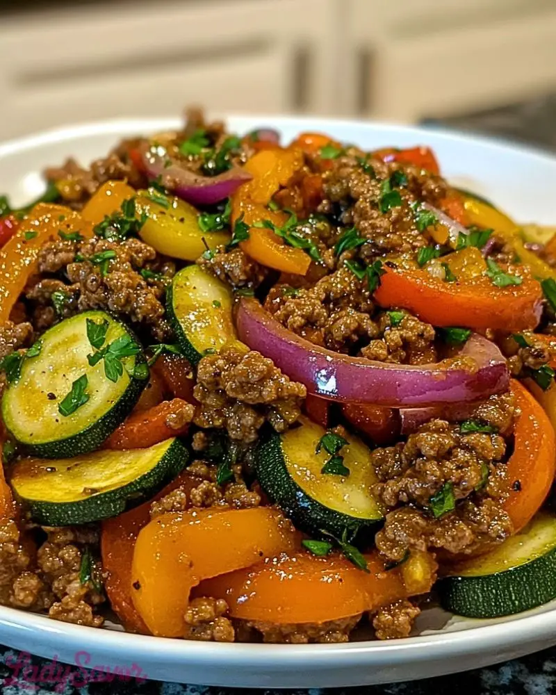 Mediterranean Ground Beef and Veggie Stir Fry2