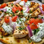 Mediterranean Tzatziki Chicken Naan Pizza Mediterranean Tzatziki Chicken Naan Pizza2