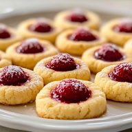Raspberry Cheesecake Thumbprint Cookies