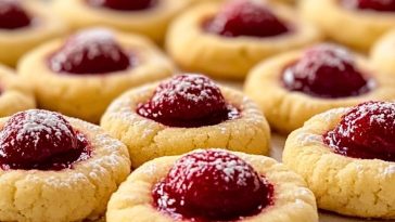 Raspberry Cheesecake Thumbprint Cookies