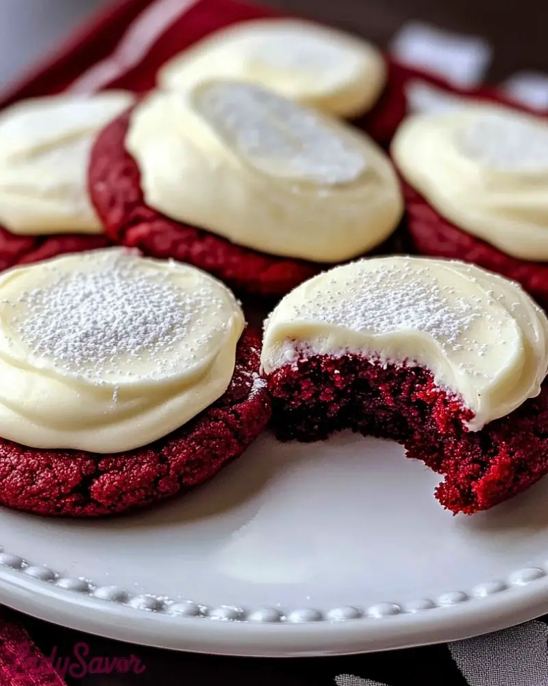 Red Velvet Cookies with Cream Cheese Frosting