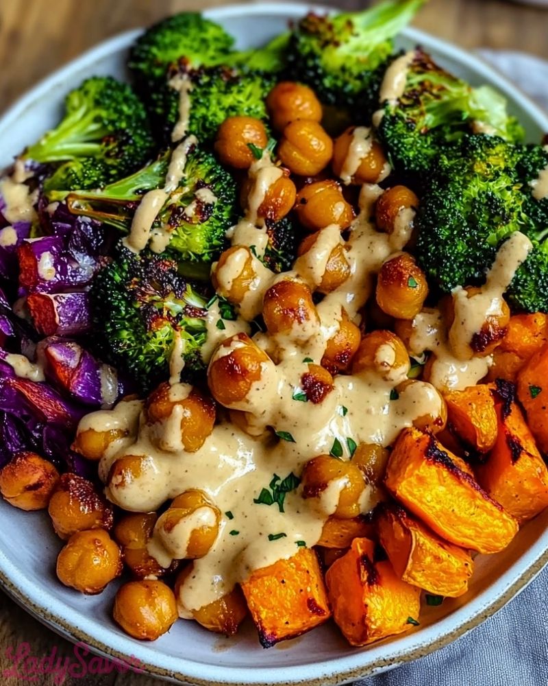 Roasted Veggie & Chickpea Bowls