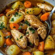 Rustic Chicken Potato Stew with Carrot Herbs
