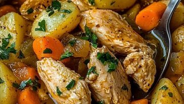 Rustic Chicken Potato Stew with Carrot Herbs
