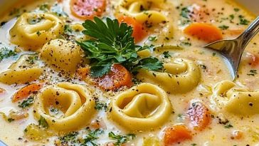 Slow Cooker Creamy Tortellini Soup