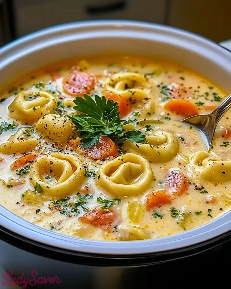 Slow Cooker Creamy Tortellini Soup Slow Cooker Creamy Tortellini Soup