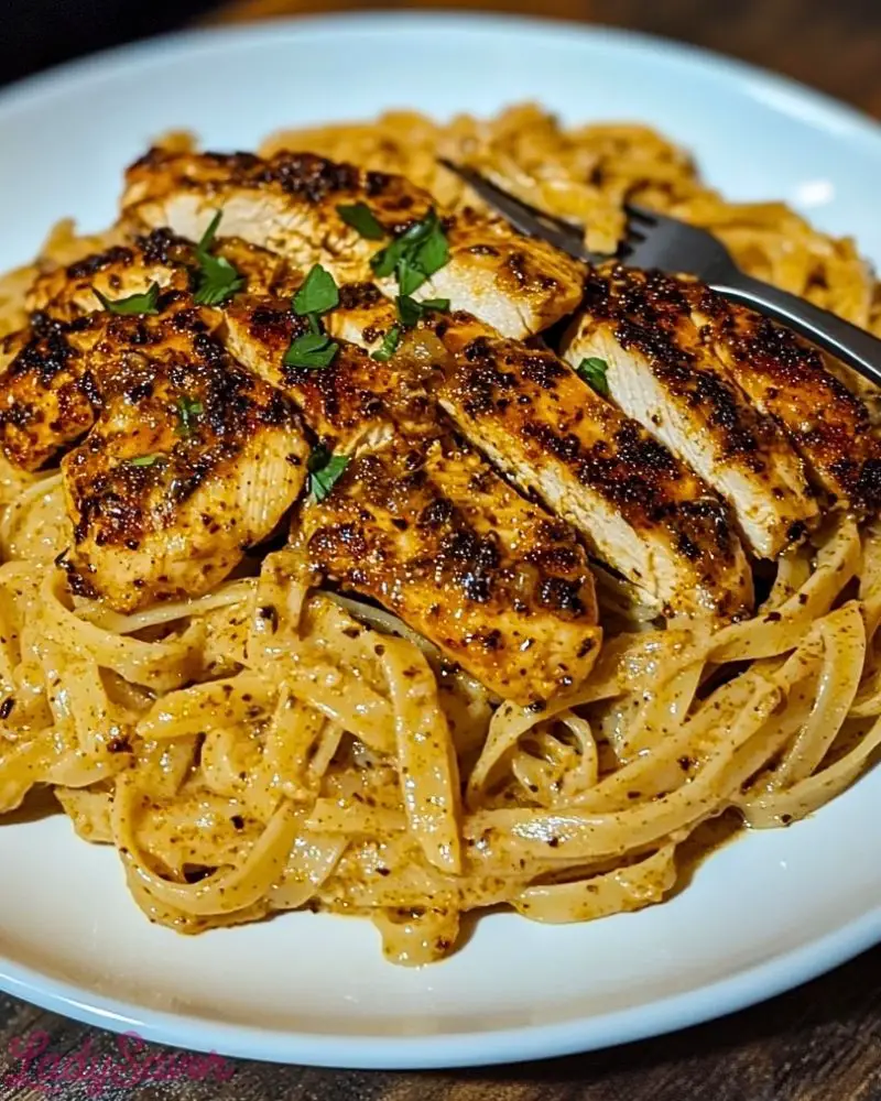 Spicy Cajun Chicken Linguine in Creamy Garlic Parmesan Sauce Spicy Cajun Chicken Linguine in Creamy Garlic Parmesan Sauce
