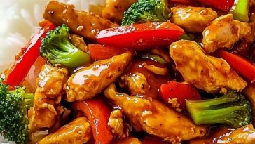Spicy Garlic Chicken Stir Fry with Rice