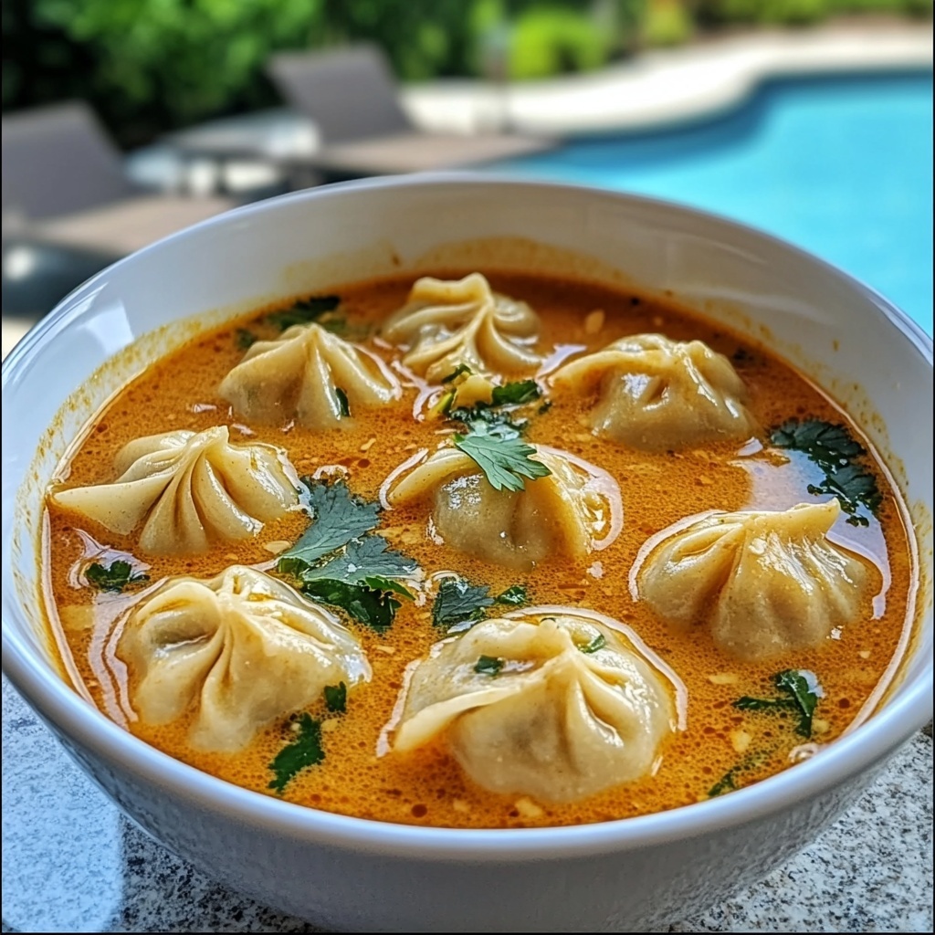 Spicy Red Curry Wonton Soup

