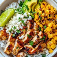 Street Corn Chicken Rice Bowl