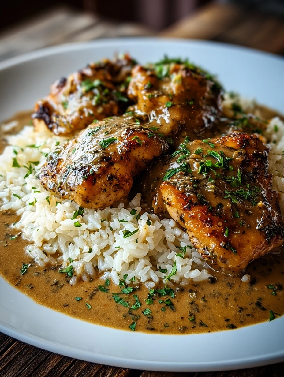 Smothered Chicken and Rice