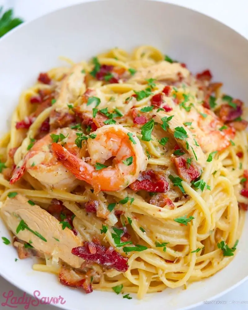 Chicken and Shrimp Carbonara2