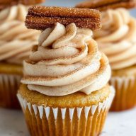 Churro Cupcakes with Cinnamon Cream Cheese Frosting