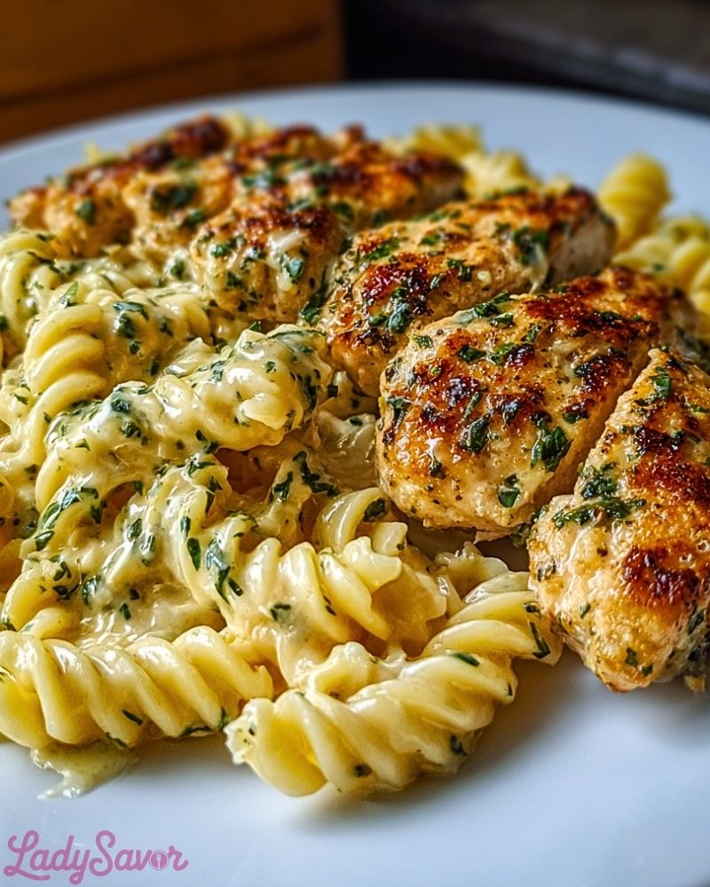 Creamy Garlic Parmesan Chicken and Cheesy Twisted Pasta Recipe2