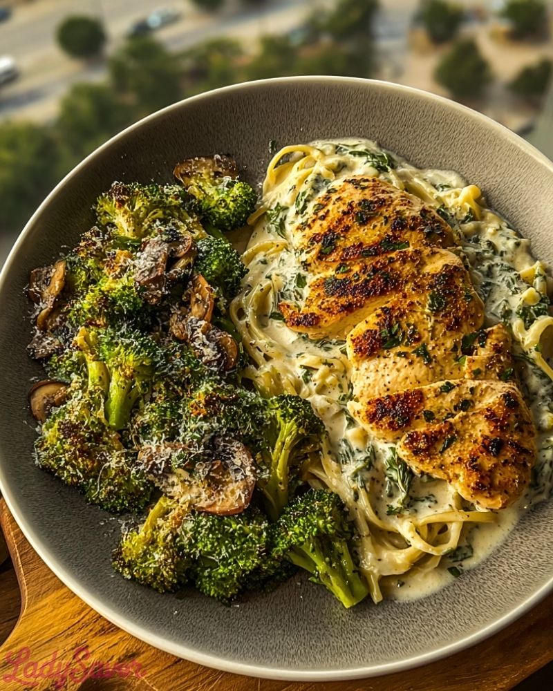 Creamy Spinach Artichoke Greek Chicken Alfredo Recipe2